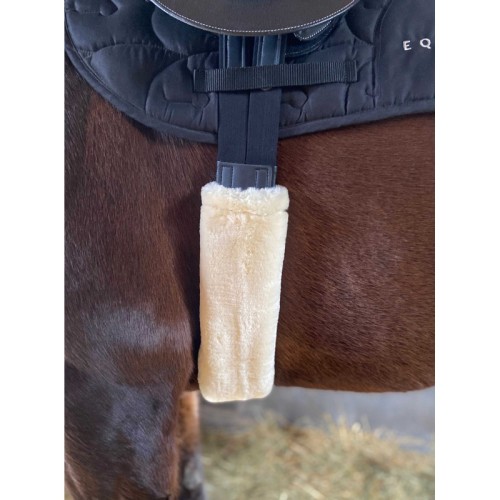 EquiTheme Futerko ochronne na popręg syntetyczne 60cm - kremowe
