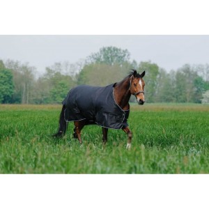 EquiTheme Derka przeciwdeszczowa padokowa 0g TYREX 600D - czarna