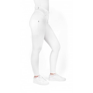 EquiTheme Bryczesy damskie z pełnym lejem - białe