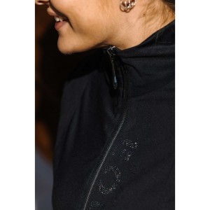 EquiTheme Bluza jeździecka damska Je t'aime - czarna