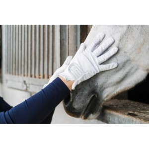 EquiTheme Rękawiczki jeździeckie Je t'aime - białe