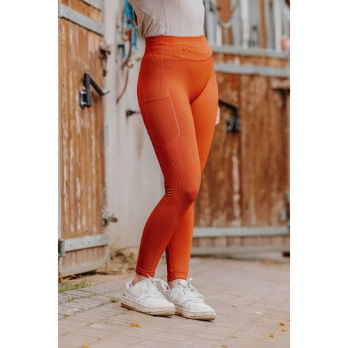 EquiTheme Bryczesy damskie legginsy - pomarańczowe 1.jpg