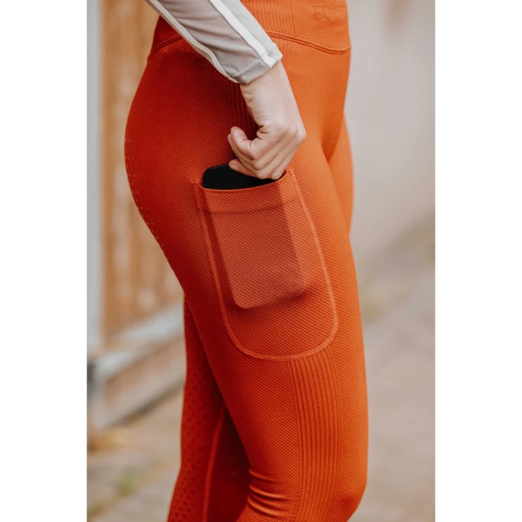EquiTheme Bryczesy damskie legginsy - pomarańczowe sklep zdrowy koń.jpg