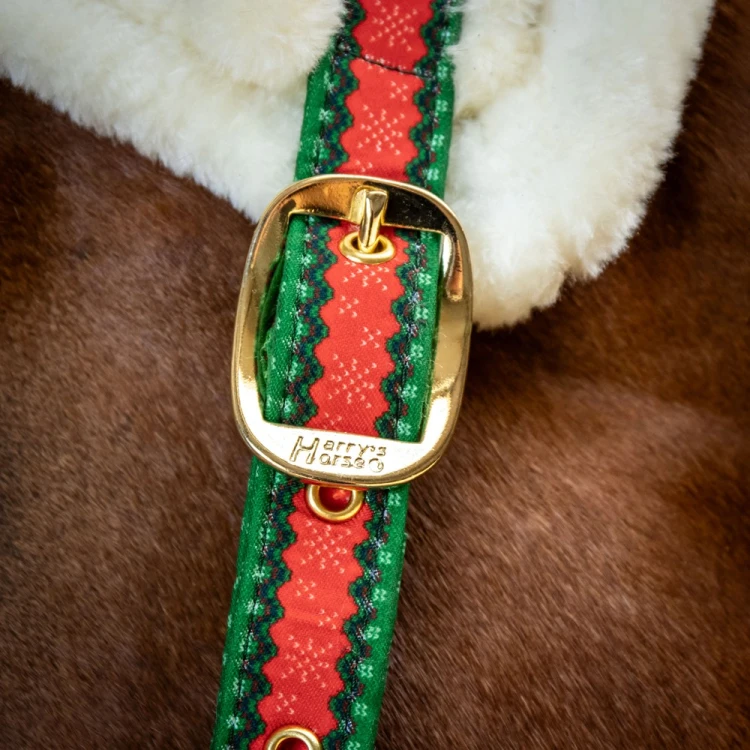Zestaw świąteczny dla konia kantar z uwiązem i nausznikami Harry's Horse Christmas zdrowy koń (2).jpg