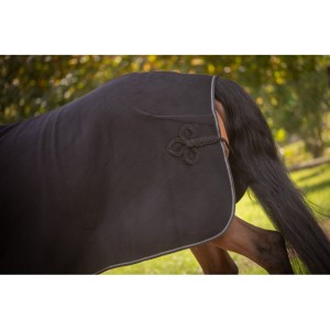 Derka polarowa dla konia Paddock Sports Diagonal - czarna
