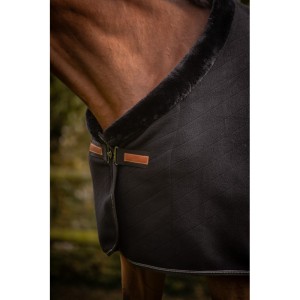 Derka polarowa dla konia Paddock Sports Diagonal - czarna