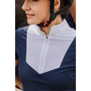 Bluzka konkursowa dmaksa z krótkim rękawem EquiTheme Tokyo - granatowa