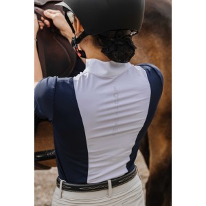 Bluzka konkursowa dmaksa z krótkim rękawem EquiTheme Tokyo - granatowa