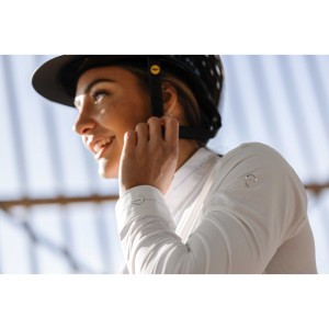 Koszulka konkursowa z długim rękawem damska EquiTheme Julia - biała