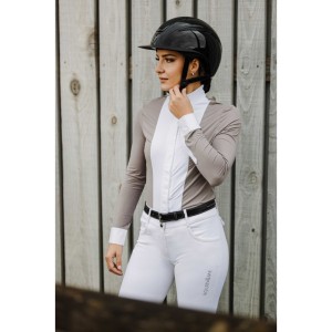 Koszulka konkursowa z długim rękawem EquiTheme Julie - beżowa