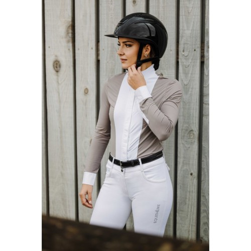 Koszulka konkursowa z długim rękawem EquiTheme Julie - beżowa