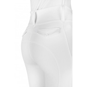 Legginsy jeździeckie z pełnym lejem silikonowym EquiTheme Alize - białe