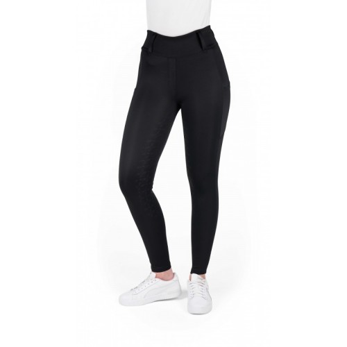 Legginsy jeździeckie z pełnym lejem silikonowym EquiTheme Alize - czarne 3.jpg