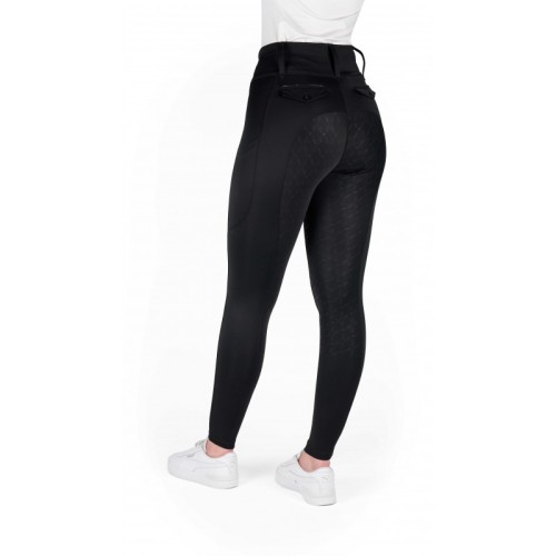 Legginsy jeździeckie z pełnym lejem silikonowym EquiTheme Alize - czarne 2.jpg