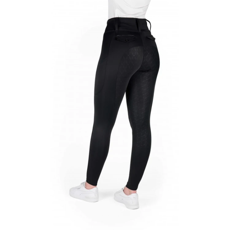 Legginsy jeździeckie z pełnym lejem silikonowym EquiTheme Alize - czarne 2.jpg