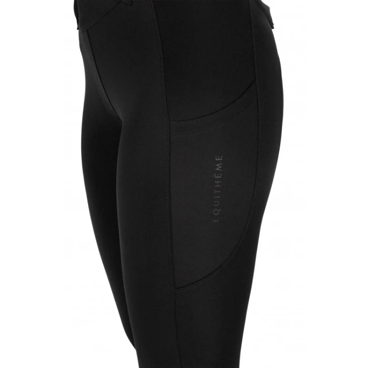 Legginsy jeździeckie z pełnym lejem silikonowym EquiTheme Alize - czarne 1.jpg