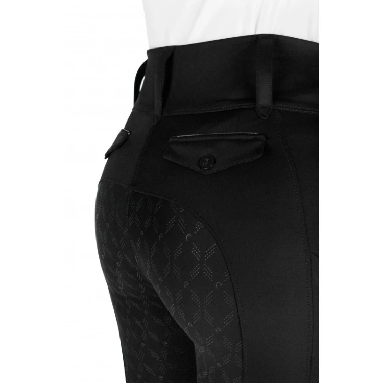 Legginsy jeździeckie z pełnym lejem silikonowym EquiTheme Alize - czarne.jpg