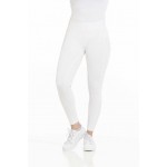 Legginsy jeździeckie z pełnym lejem silikonowym Brigitte - białe