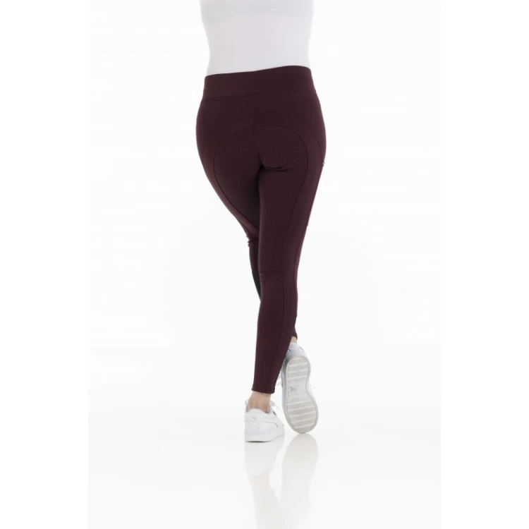 Legginsy jeździeckie z pełnym lejem silikonowym Brigitte - bordowe.jpg
