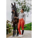 Legginsy jeździeckie z pełnym lejem silikonowym Brigitte - pomarańczowe