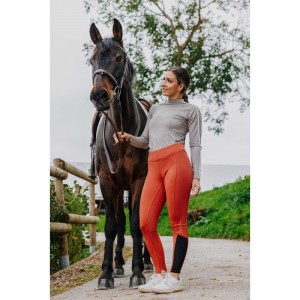Legginsy jeździeckie z pełnym lejem silikonowym Brigitte - pomarańczowe