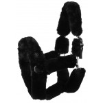 Kantar obszywany misiem Equitheme Je t'aime - czarny