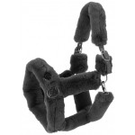 Kantar obszywany misiem Equitheme Je t'aime - szary