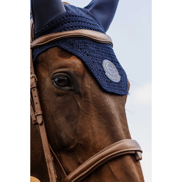 Nauszniki dla konia EquiTheme Je t'aime - granatowe 1.jpg