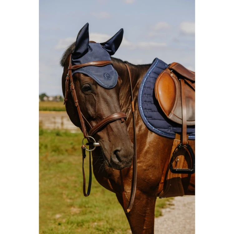 Nauszniki dla konia EquiTheme Origine - granatowe zdrowy koń.jpg