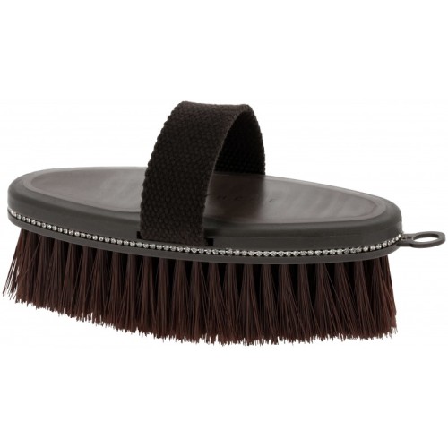 Szczotka dla konia do sierści Je t'aime EquiTheme Strass - brązowa