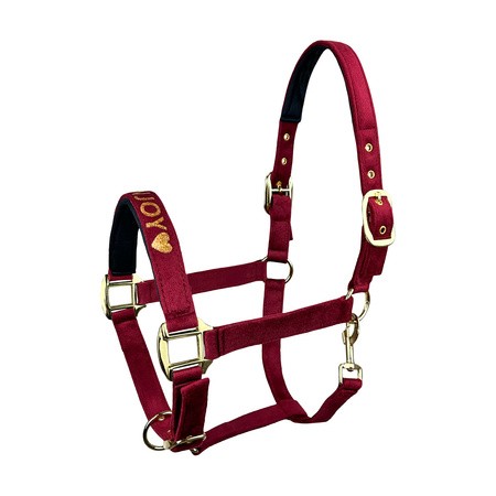 Kantar dla konia podszywany Horsenjoy Velvet  - bordowy