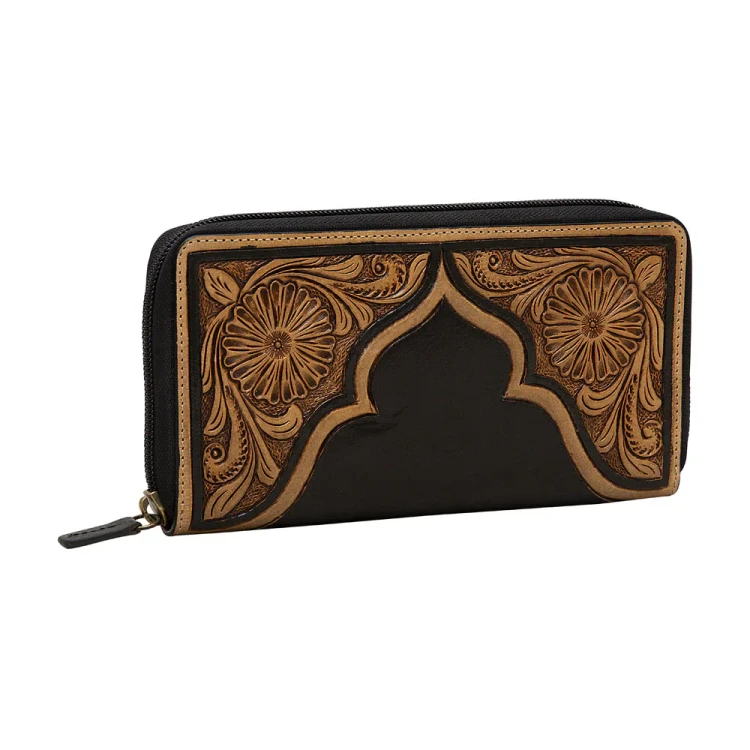 Portfel damski skórzany westernowy MYRA BAG Crimson Square 1.webp