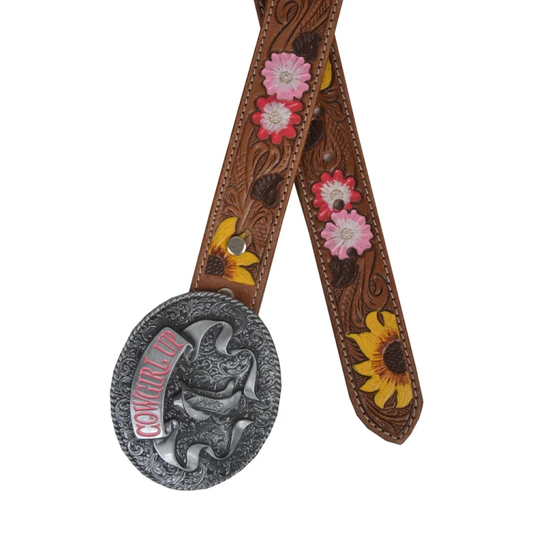 Skórzany pasek do spodni westernowy MYRA Bouquet HandTooled 1.webp