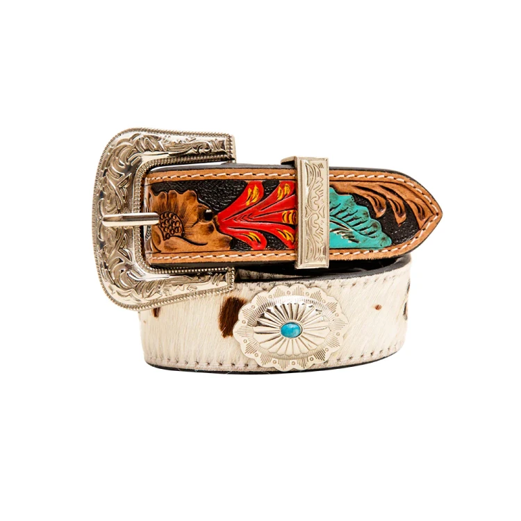 Skórzany pasek do spodni westernowy MYRA Cummerband Hand-Tooled 6.webp
