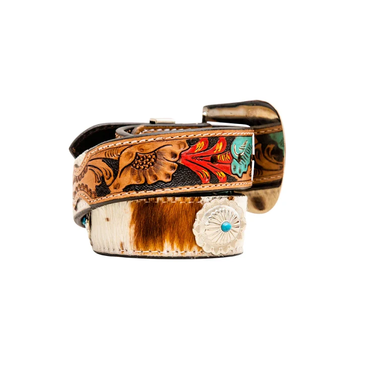Skórzany pasek do spodni westernowy MYRA Cummerband Hand-Tooled 5.webp