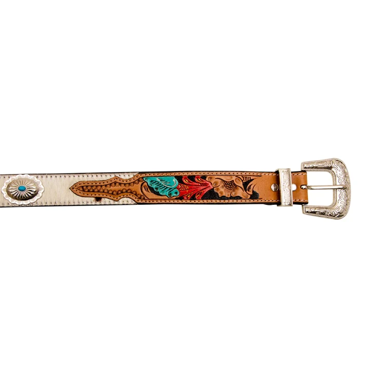 Skórzany pasek do spodni westernowy MYRA Cummerband Hand-Tooled 3.webp