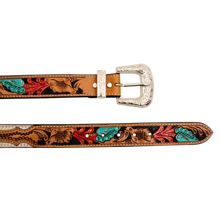Skórzany pasek do spodni westernowy MYRA Cummerband Hand-Tooled 2.webp