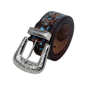 Skórzany pasek do spodni westernowy MYRA Turquoise 