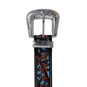 Skórzany pasek do spodni westernowy MYRA Turquoise 