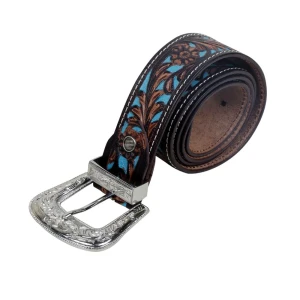 Skórzany pasek do spodni westernowy MYRA Turquoise 