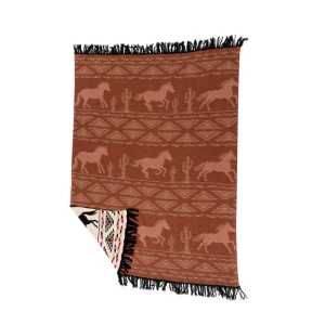 Koc westernowy bawełniany MYRA Chisholm Trail Throw 127x 152cm
