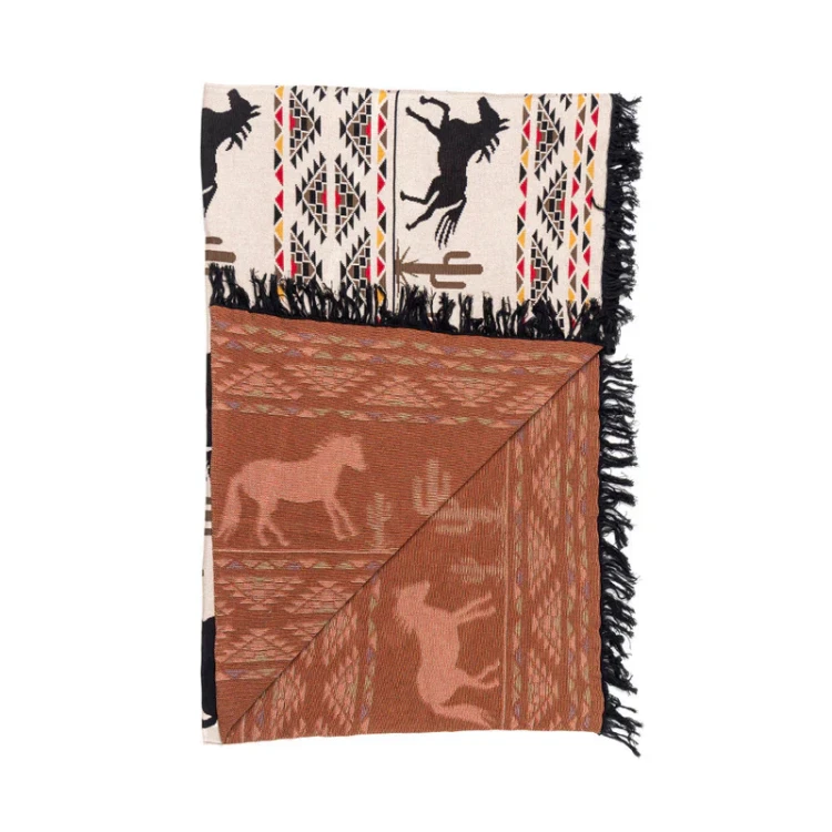 Koc westernowy bawełniany MYRA Chisholm Trail Throw 127x 152cm.webp