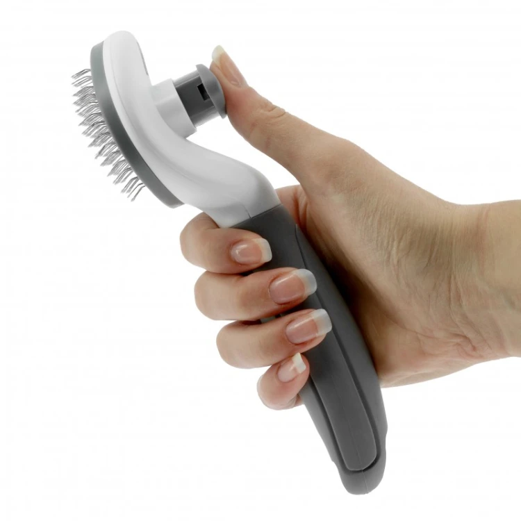 Szczotka do usuwania martwej sierści HippoTonic Groomer - szara 1.jpg