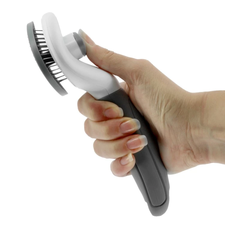 Szczotka do usuwania martwej sierści HippoTonic Groomer - szara.jpg