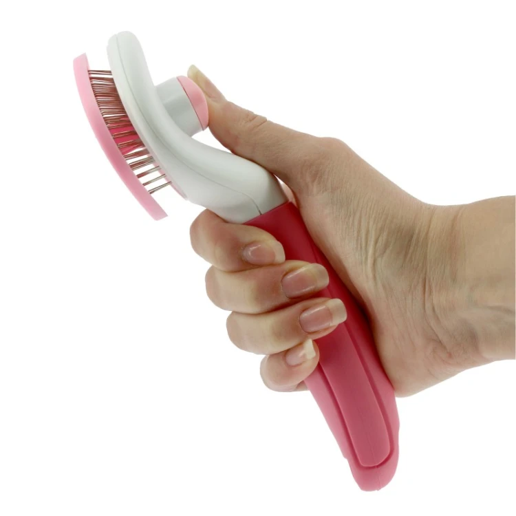 Szczotka do usuwania martwej sierści HippoTonic Groomer - różowa.jpg
