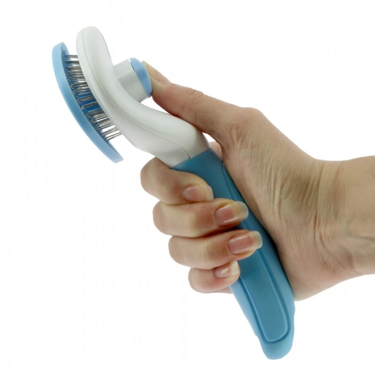 Szczotka do usuwania martwej sierści HippoTonic Groomer - niebieska.jpg