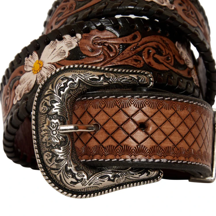 Pasek do spodni damaski westernowy Myra Hand-Tooled.webp