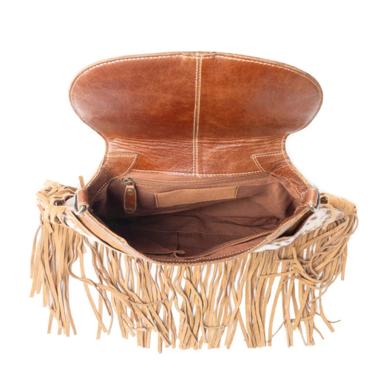 Torebka westernowa Myra Classic Country ze skóry naturalnej z frędzlami 2.webp
