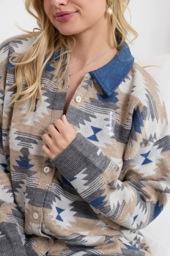 Damski sweter koszulowy Myra Remington wzór westernowy - rozm. M - WYSYŁKA 48H 7.jpg
