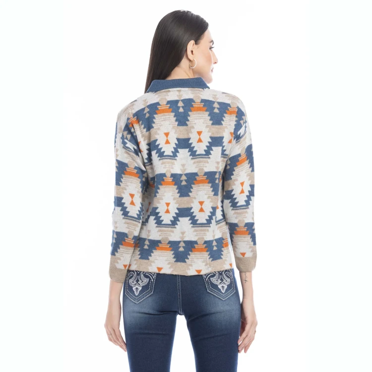 Damski sweter koszulowy Myra Remington wzór westernowy - rozm. M - WYSYŁKA 48H 3.webp